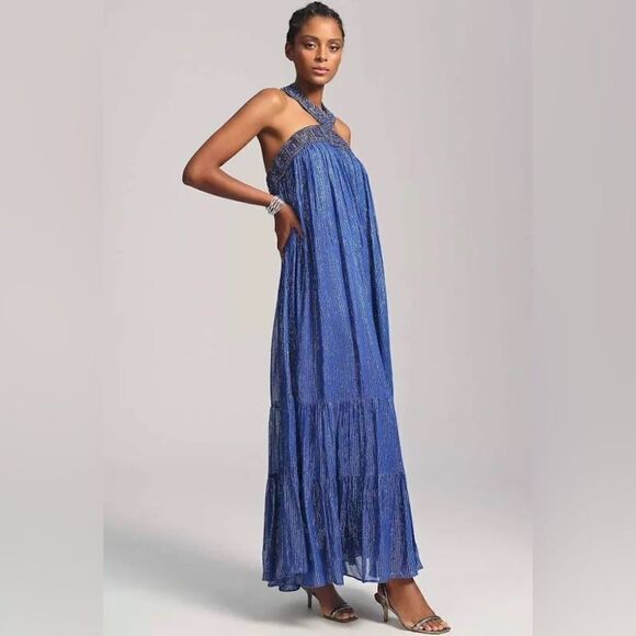 Anthropologie Nirmooha Shine HalterDress / Size XS